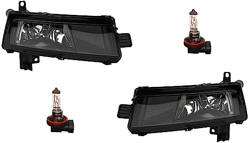 Johns, Nebelscheinwerfer Links & Rechts Set kompatibel zu VW Touran schwarz + Leuchtmittel