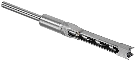 CoCud Quadrat Loch Bohrspitze 1/2x8.3 Hoch Karbonstahl Quadrat Öse Hohle Meißel Erdbohrer mit Gehäuse - (Anwendung: für Holzbearbeitung Bohrung und Reparatur)