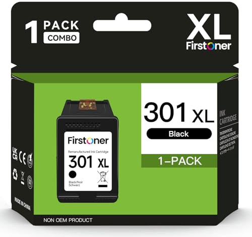 301XL Druckerpatronen für HP 301 Druckerpatronen Schwarz Ersatz für Druckerpatronen HP 301 für HP Deskjet 1000 1050 1510 2050 2510 2540 OfficeJet 2620 2622 Envy 4500 4502 5530 5532(1 Schwarz)