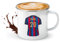 Taza del Barça personalizada con nombre, taza de camping de metal para viaje estilo retro con ilustracion de camiseta del Barcelona club de futbol(Barça, metal)