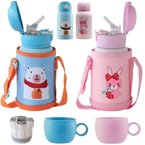 KAYKO Botella Agua Acero Inoxidable niños | Botella Agua Niños 500ml | Botella Termica Niños - Ligera y Duradera | Cantimplora infantil niño y niña | Mantiene Frio y Calor | Ideal Colegio (AZUL)