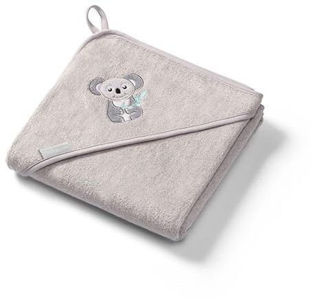 ★ Kapuzentuch mit Namen Bestickt ★ Handtuch MIT Kapuze ★ 100x100 cm ★ Geschenk ★ (Grau - Koala