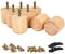 La Vane 8er Set Möbelfüße aus Massivholz - Runde Tischbeine Ersatz (Höhe: 5cm) mit M8 Gewindebolzen, Montageplatten - Für Sofa, Bett, Schrank, Couch, Ottomane & Tische - Leicht zu installieren