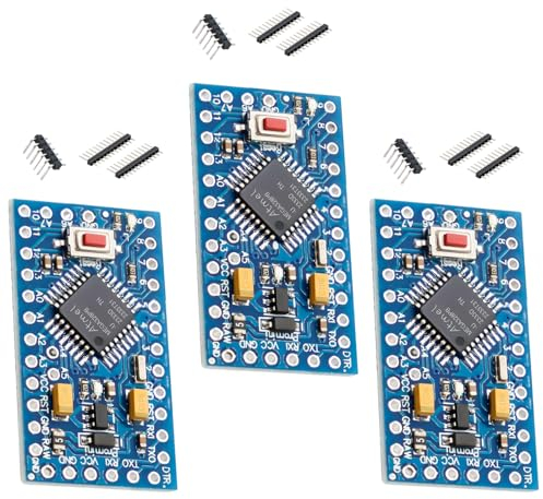 Pro Mini Module RUIZHI 3 pièces Pro Mini Conseil de développement avec Microcontrôleur AVR 5V 16MHz Carte de développement Compatible Arduino