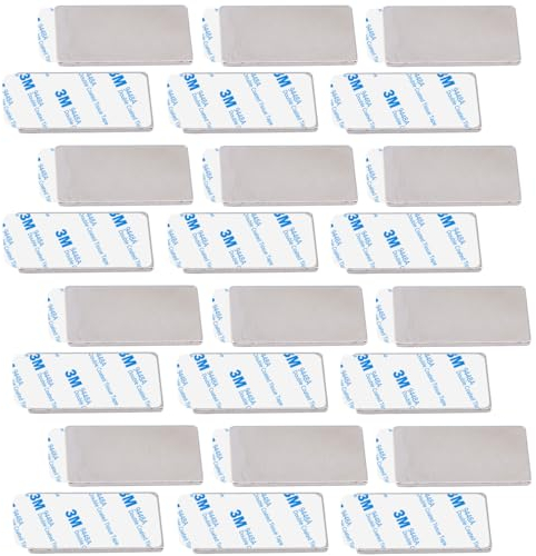 24 STÜCK Neodym Magnet N52 Selbstklebend 20x10x1mm 1,65Kg Stark Klebemagnete Magnetplättchen Quader 1mm Flach Quadermagnet 20mm