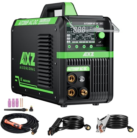 AIXZ 200A Saldatrice TIG AC/DC Saldatrice TIG ad Alta Frequenza con Funzione di Impulso 5 IN 1 Saldatura TIG 220V con IGBT 2T/4T Display Digitale a LED Saldatrice Portatile