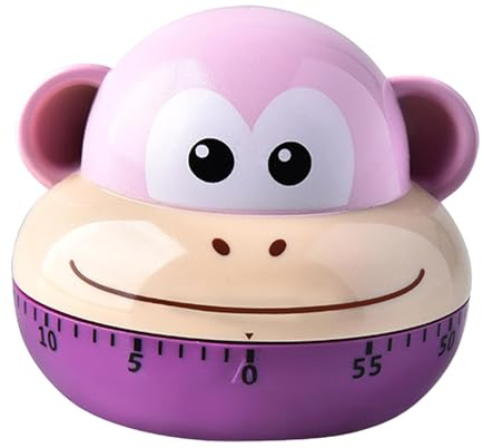 MagiDeal Cartoon-Küchentimer, Timer, süßer Tier-Timer, mechanischer Timer, manueller Wecker für Spiele, Kochen, Prüfungen, Sport, Backen, AFFE