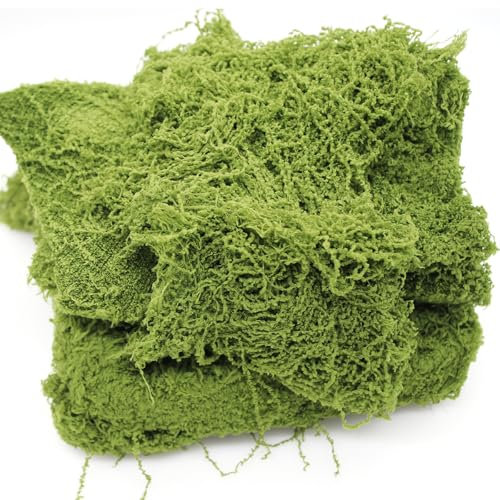 Piuluvor® 200g Moos zum Basteln, Kunstmoos zum Dekorieren Nylon Künstliches Moos Kunst Deko für Wand Aquarium Modellbau Heimdekoration (Dunkelgrün)