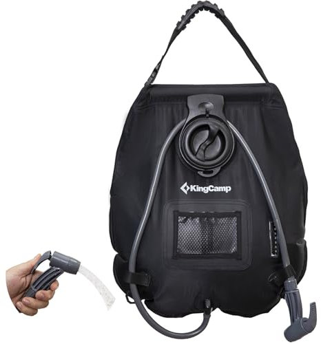 KingCamp Solardusche Camping Outdoor Reise Dusche Thermometer Solar Shower 20 L