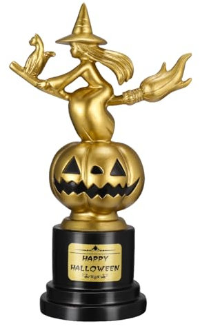 GLEAVI Halloween Kürbis Trophäe Halloween Kostüm Auszeichnung Für Wettbewerb Leuchtende Auszeichnung Für Kostümfeiern Und Wettbewerbe Happy Gravur