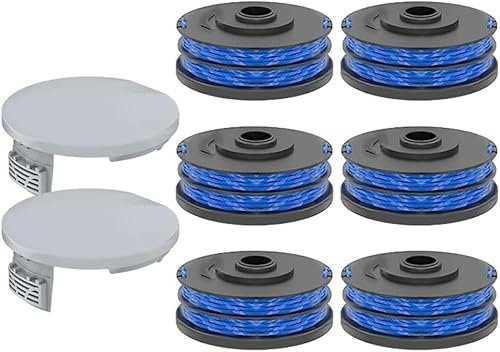 YUETTYY Carrete de repuesto y cubiertas de carrete para cortacésped Ryobi-RLT4027, RLT4125, RLT5027, RLT5127, RLT6030, RLT6130 y accesorios de línea (6+2)
