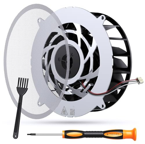 GRAUGEAR PS5 Slim Internal Cooling Fan Replacement Parts - 19 Blade Fan Cooler Upgrade Kit with Dust Cleaning