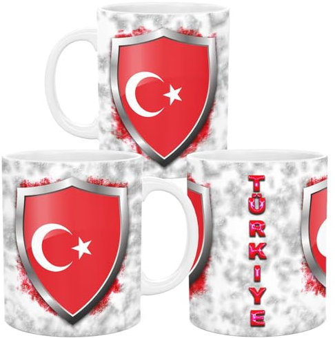 lepni.me Turchia 11 oz. Tazza da calcio con bandiera Turca Distintivo | Tazza da Gioco Sportiva in Ceramica per Caffè e Tè | Regalo di Compleanno per Fan per Uomini e Donne