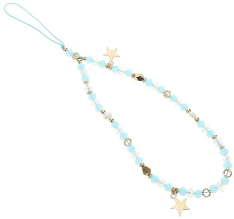GARVALON Mobile Phone Chain Charm Beaded Wrist Strap Phone Case Strap Clip and Go Pearl Gemstone Charm for Women Girls