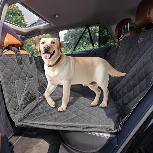 ENONCI Housse de Siège d'auto pour Chien Fond Dur,Banquette Arrière Antidérapant et Imperméable 1200D Indéchirable Matérielle, Protection Coffre Universelle Voiture