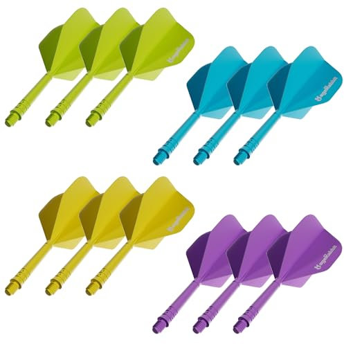 MageRabbit Dart Flights,12pcs Standard Shaped Dart Flights And Stem,Professional Dart Accessories,Dart Flights Kit, Flights For Steel Tip Darts And Soft Tip Darts