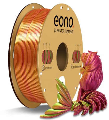 EONO PLA Silk Dreifarbiges PLA Filament 1,75 mm für 3D Drucker Coextrusions PLA Filament 1 kg (2,2 lbs) Mehrfarbiges PLA 3D Drucker Filament, Silk PLA Gold/Grün/Pink
