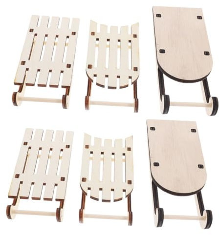 Vaguelly Weihnachtsschlittenmodell Aus Holz Handpoliert Dekorativer Miniaturschlitten Für Schreibtisch Und Regal