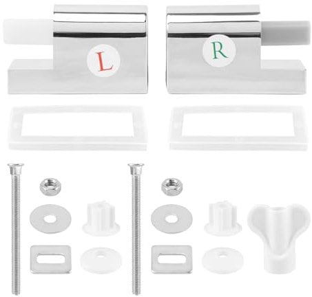 Ragyzity Toilet Seat Hinges, Toilet Seat Hinge Fixing Kit Replacements Soft Close Toilet Fittings Fixing Kit Replacements with Soft Close Hinges, Toilet Seat Fittings, Toilet Seat Brackets