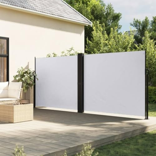 Xichuzi Seitenmarkise Ausziehbar Weiß 180x1200 cm, Balkon Markise, Sonnenschutz, Balkon überdachung, Sonnenmarkise, Terrassen-markisen - 4004841