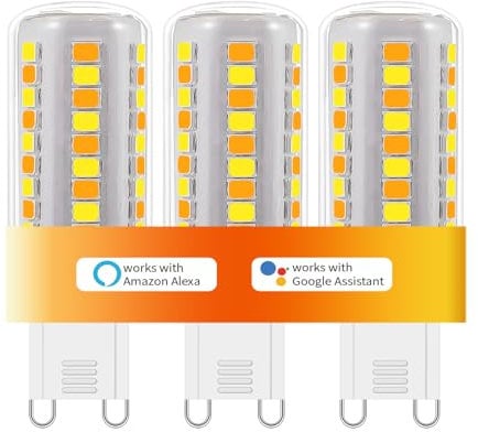 G9 LED Lampen Smarte LED Glühbirne mit Alexa/Google Home–Stufenloses Dimmen 1%-100%,220V 4W 400LM,2700K-6500K,Timer-Funktion & App-Steuerung–leuchtmittel G9 3er Set für Intelligente Beleuchtung