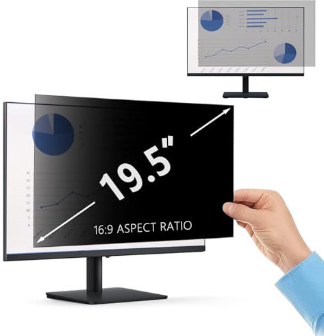 PaceBid 19.5 Inch Privacy Screen Filter for 16:9 Aspect Ratio Laptop/Computer Monitor Anti-scratch Anti-Glare Protector Anti-Spy Protector Film Filter Privacy Widescreen Display (19.5, 16:9)