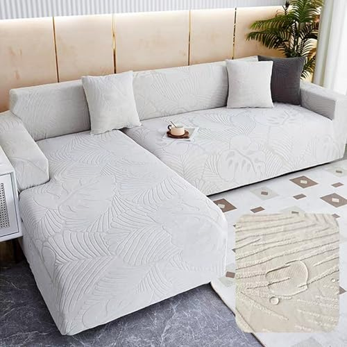 TLMQYXZE Wasserabweisender Sofa Bezug - Rutschfester Sofaüberwurf CouchSchutz Vor Flecken Tierhaaren Couch Überzug Flexibler Sofaschutz Sofa Überzug, Überzug Sofa, Couch Sofa Sitzbezug(Light Gray,145C