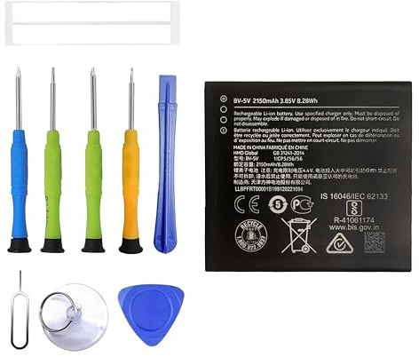 ERYNK BV-5V Replacement Battery Compatible with Nokia 1 TA-1047 TA-1060 TA-1056 TA-1079 Replacement Battery with Tool Kit