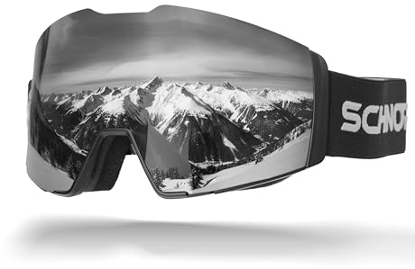 SCHNORR Skibrille Edge | Full REVO verspiegelt, Anti-Fog, UV400, 45 mm Band Skibrille Männer, Ski Brille Frauen, Snowboardbrille, schlechtes Wetter, Schibrille, Skiing Goggles