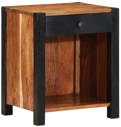 Frdhee Eckschrank Kleines Schränkchen,Nachttisch Braun 40 x 35 x 50 cm Akazie Massivholz,Nachtschränkchen für Kleine Räume