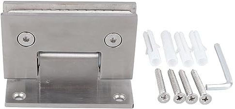 Edelstahl-Türscharniere für Dusche, doppeltes offenes 90-Grad-Scharnier für Badezimmerschrank, Vitrine, langlebige gebürstete Oberfläche, komplettes Zubehör