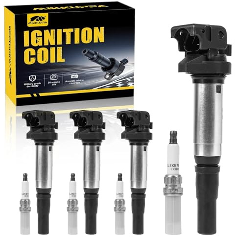 MIKKUPPA 4x Zündspulen Set mit 4 Zündkerzen für MINI Cooper S R55 R56 R57 R58 R59 Countryman R60 Paceman R61 BMW 116i 118i 316i ersetzt OE 12137575010 UF598