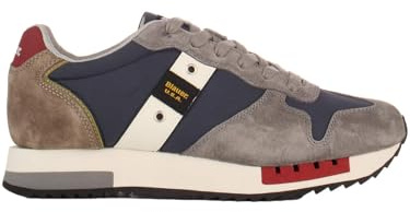 Blauer QUEENS01 marineblaue Herrenschuhe, Sneaker, Schnürsenkel, Wildleder