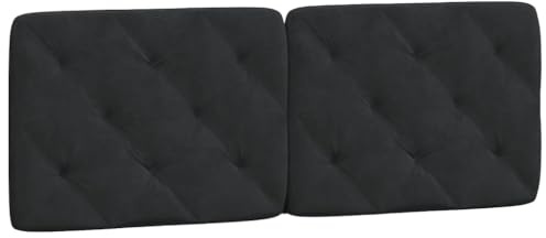 Goyphonic Kopfteil-Kissen Schwarz 120 cm Samt gepolstert mit Rauten-Heftung, weiches Kopfteil für Bett, vielseitiges gepolstertes Polster mit Schaumstofffüllung