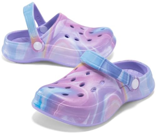 Zuecos Mules Niño Niña Ligero Suave Verano Sandalia Playa Chanclas Jardín Morado Místico 31-32 EU Tabla de tamaño 31-32