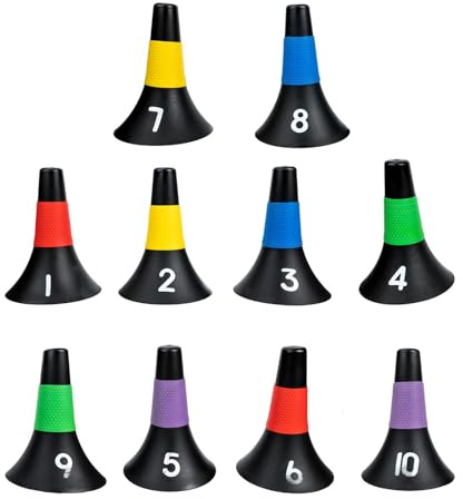 GRIRIW 10pcs Portable Agility Cones for Football Training Supplies Lightweight Pe Plastic Sports Marker Cones with Shaped Design Soccer Party Decor and Soccer Training Gadget for Players