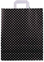 Papiertragetasche 32+12x42cm schwarz mit weißen Punkten Größe 250 Stück