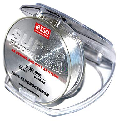 ASSO Vorfachschnur Fluorocarbon Angeln - Super 50m 0,30mm 6,90 kg