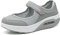 Kauson Mujer Zapatillas de Deporte Cuña Zapatos para Correr Plataforma Ligero Sneakers Adhesión rápida Calzado de Malla 4.5cm Negro Negro Rojo Gris 35-42