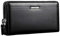 Xieben Leder Wristlet Clutch Geldbörse Brieftasche für Männer Frauen Handschlaufe Handyhalter Handgelenk Tasche Wristlet Münze Geldbeutel Geschäft Mehrere Fächer Handtasche Schwarz