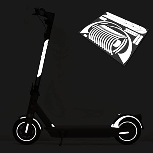 m2medien Aufkleber-Set/Sticker Set - 25-teilig auf 34x22cm Bogen geeignet für Segway Ninebot Max g30d E-Scooter (Schwarz Reflektierend)