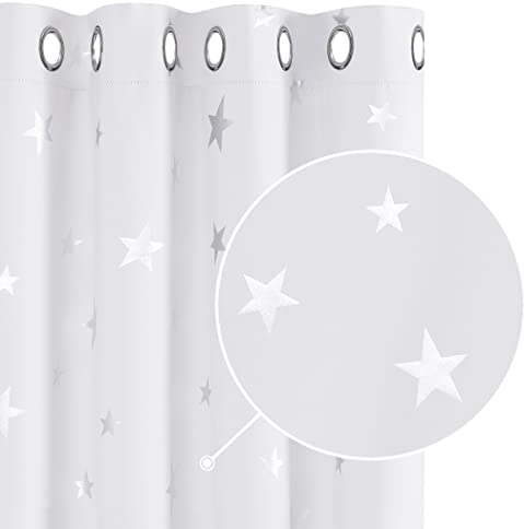 Deconovo Vorhänge gegen Kälte Dicke Thermovorhänge Kälteschutz Gardinen für Wohnzimmer Vorhänge Verdunkelung Schlafzimmer, 160x132 cm(HöhexBreite), Silber Grau, 2er Set