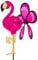 HQ Design Windspiration - Spin Critter, UV-beständige und wetterfeste Windspiel Deko für Garten, Terrasse und Balkon - Windrad inkl. Standstab (Flamingo)
