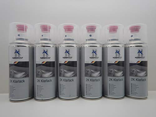 Normfest 2K Klarlack UV-beständiger Lack Spraydose Hochglanz 6x 400ml