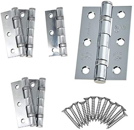 Door Hinge 3 / 76mm Polished Chrome Ball Bearing Washer CE Grade 7 for Fire Door 3 Pair