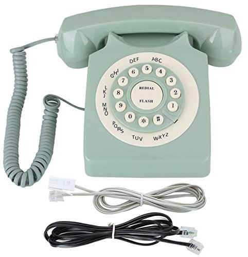 Home Office Dekor Festnetz Grün Vintage Vintage Rotary Dial Home Phone mit Klingelton Antike Telefone für Home Office