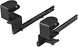 FIX&EASY Guide scorrevoli per ripiano porta-tastiera cassetto con blocco, morsetti nero regolabili in altezza, binario a sfera scorrevole nero 300mm, estraibili per tastiera mouse laptop vassoio