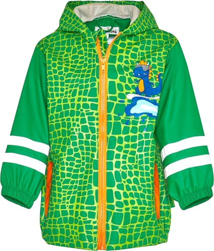Playshoes Regenjacke Unisex Kinder Wind- und wasserdicht Regenmantel Regenbekleidung, Dino, 98