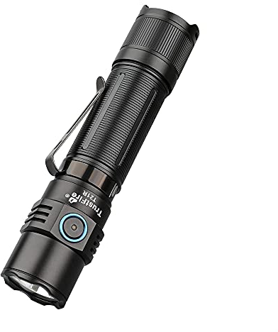 TrustFire T21R LED Linterna 2600 Lúmenes, Linterna Táctica Militar Caza Profesional Super Brillante Potente con Batería y USB Tipo-C Recargable - 4 Modos con 1 Modo Estroboscópico