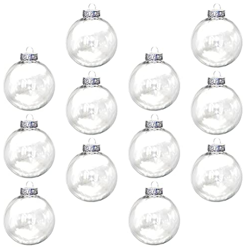 STOBOK Weihnachtskugeln 8cm Transparente Befüllbare Christbaumkugeln DIY Basteln 20 Stücke Weihnachten Christbaumschmuck Weihnachtsschmuck Christbaumanhänger Weihnachtszubehör
